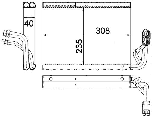 Mercedes A/C Evaporator Core 2048300058 - Behr 351330691